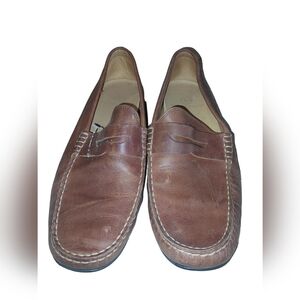 Austen Heller Slip On Driving Loafers Brown Leather MENS Size 10.5